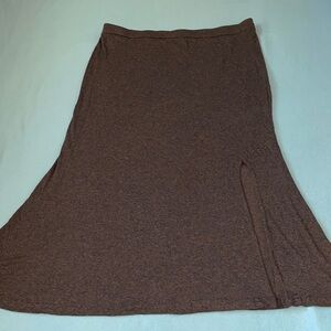 UNBRANDED A-Line maxi skirt elastic waistband one slit stretchy gray NEW size XL